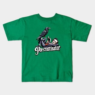 Edgar Allan Poe Funny Poe-crastinator Kids T-Shirt